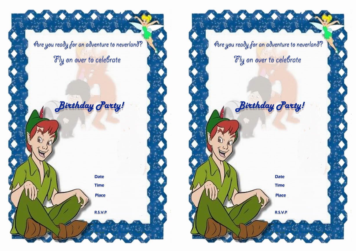 Peter Pan Birthday Invitations â Birthday Printable
